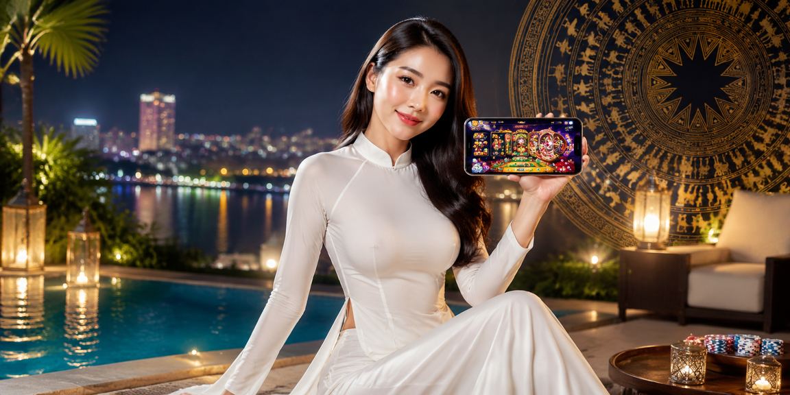 Người dùng tại Hà Nội đăng nhập ứng dụng casino cm8 với trang phục áo dài truyền thống