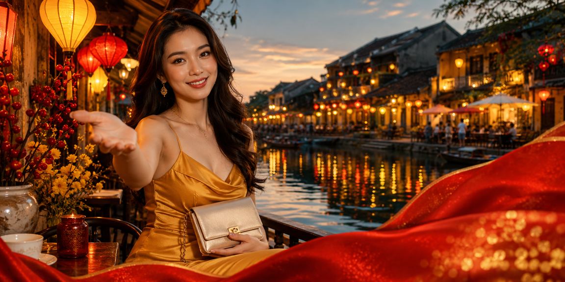 Không khí VIP và bonus hấp dẫn tại quán cà phê Hội An với ánh đèn ấm áp