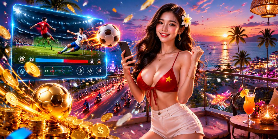 Người chơi thư giãn cá cược trực tuyến trên bãi biển Phú Quốc